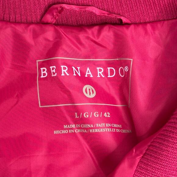 Bernardo Pink Mixed Media Wave Quilted/Knit Jacket Full Zip Womens Size Large L - Picture 7 of 12